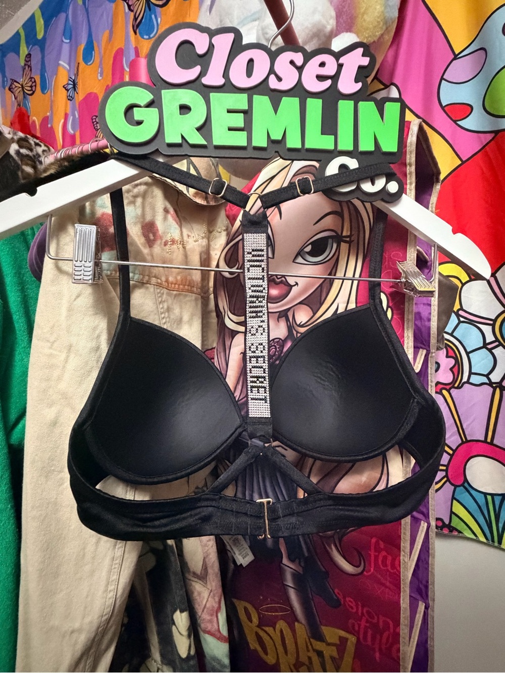 Victoria's Secret Black Shimmery Halter Swim Top - Picture 2 of 4